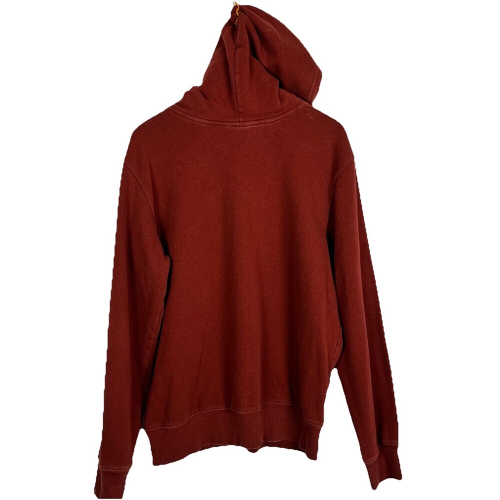 The North Face Mens Hoodie M Rust Orange Logo Pullover Cotton Blend - Picture 3 of 12